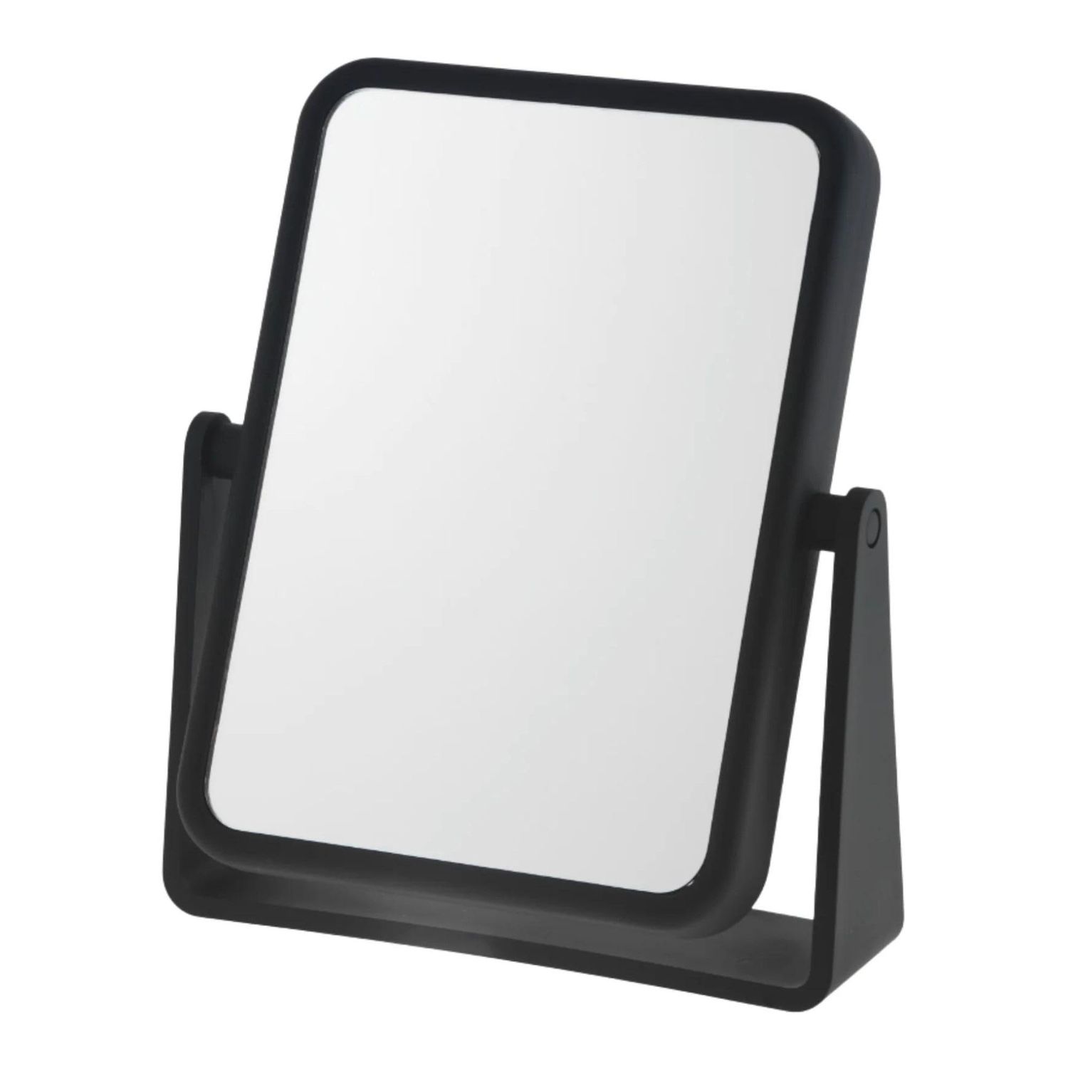 Danielle Creations 6.75-Inch Magnifying Vanity Makeup Mirror Rectangular Soft Touch Finish with 7X Magnification and 360 Swivel, Black