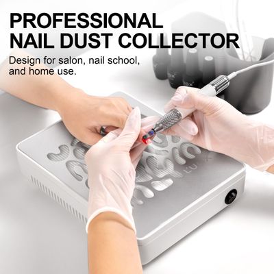 LUGX Nail Dust Collector, Professional Dust Collector Nail Tech, Powerful Dust Suction Machine Manicure Pedicure Tool for Acrylic Nail Polishing, Low Noise, 30 Pcs Filter Papers