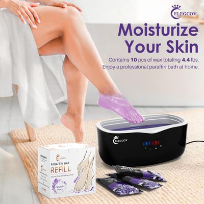 ELEGCOV Paraffin Wax Refills-10 Pack Lavender Scented Paraffin Wax for Hand and Feet, Parrafin Wax Bath Blocks for Wax Machine, Relieves Muscle Fatigue, Deeply Hydrates, Moisturizes and Nourishes