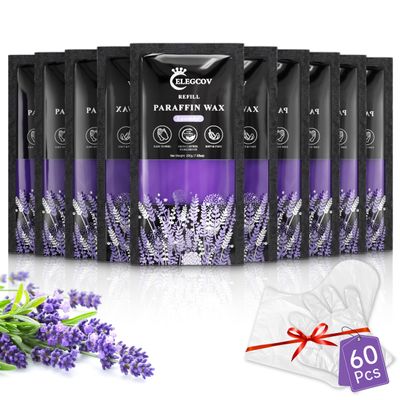 ELEGCOV Paraffin Wax Refills-10 Pack Lavender Scented Paraffin Wax for Hand and Feet, Parrafin Wax Bath Blocks for Wax Machine, Relieves Muscle Fatigue, Deeply Hydrates, Moisturizes and Nourishes
