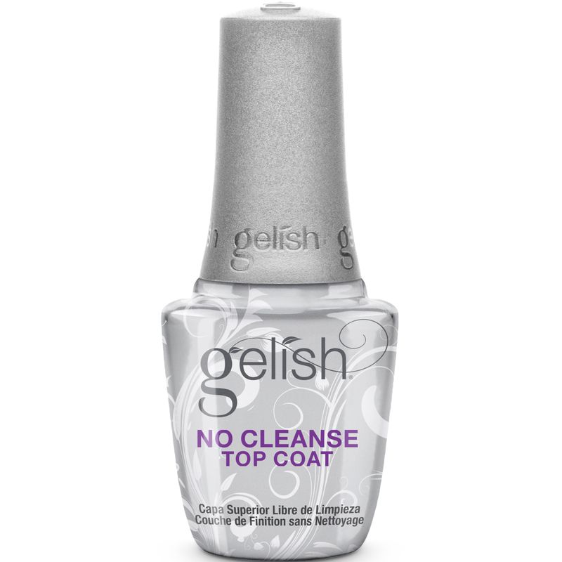 Gelish No-Cleanse Top Coat - No Wipe High-Gloss Finish, Durability, Long-Lasting, Easy Application, UV/LED Compatible, Professional Gel Nail Polish Sealer (15mL)