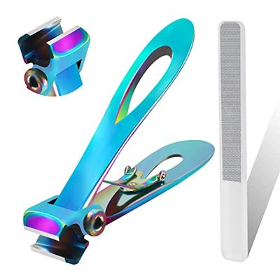 Werlla Toenail Clippers for Thick Nails, Toe Nail Clippers for Women, Long Handle Effortless 17mm Wide Jaw Opening for Men &amp; Seniors, Extra Large Stainless Steel Nail Clippers(Multi-Colored)
