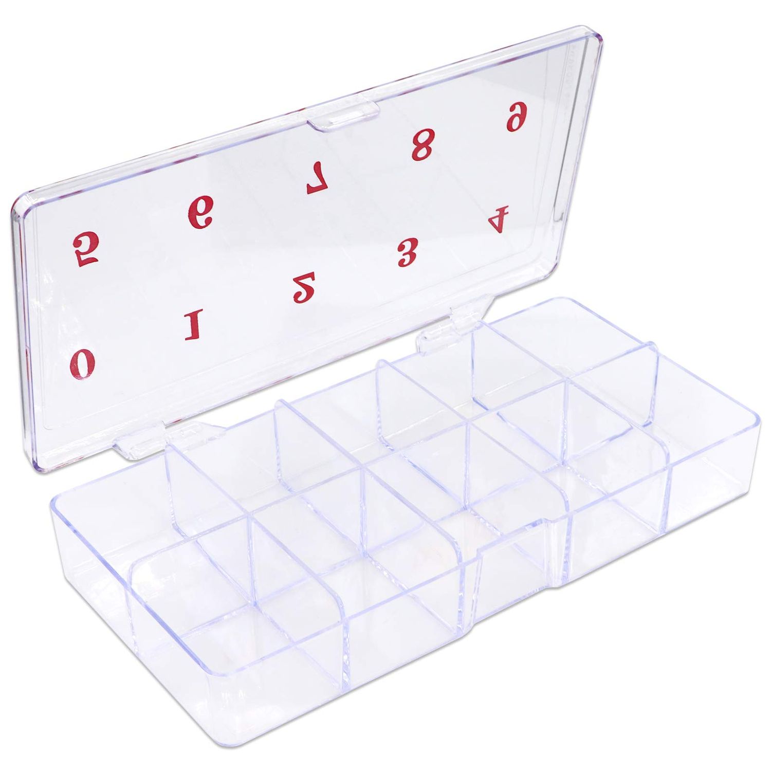 La Shield 1p Empty Storage Box Case Container Compartment for Nail Art Tips - Clear, Modern, Rectangular, 6.9x3.4x1 Inch