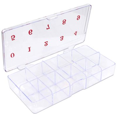 La Shield 1p Empty Storage Box Case Container Compartment for Nail Art Tips - Clear, Modern, Rectangular, 6.9x3.4x1 Inch