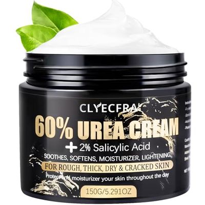 Clyecfra 60 Urea Cream with 2 Salicylic Acid, Urea Cream 60 Percent for Feet &amp; Hands- Maximum Strength Moisturizer for Rough, Dry, Thick &amp; Cracked Skin, Callus Remover, Deep Hydration, 150g
