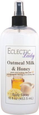 Eclectic Lady Oatmeal Milk And Honey Body Spray, Double Strength, 16 ounces, Body Mist for Women with Clean, Light &amp; Gentle Fragrance, Cologne with Soft, Subtle Aroma For Daily Use