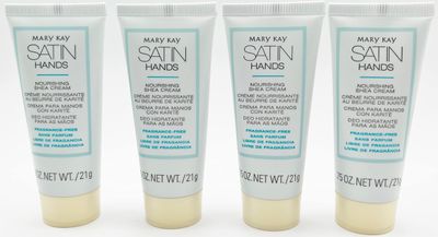 4 Mary Kay Fragrance Free Satin Hands Hand Cream &amp; Tote Bag Travel Size