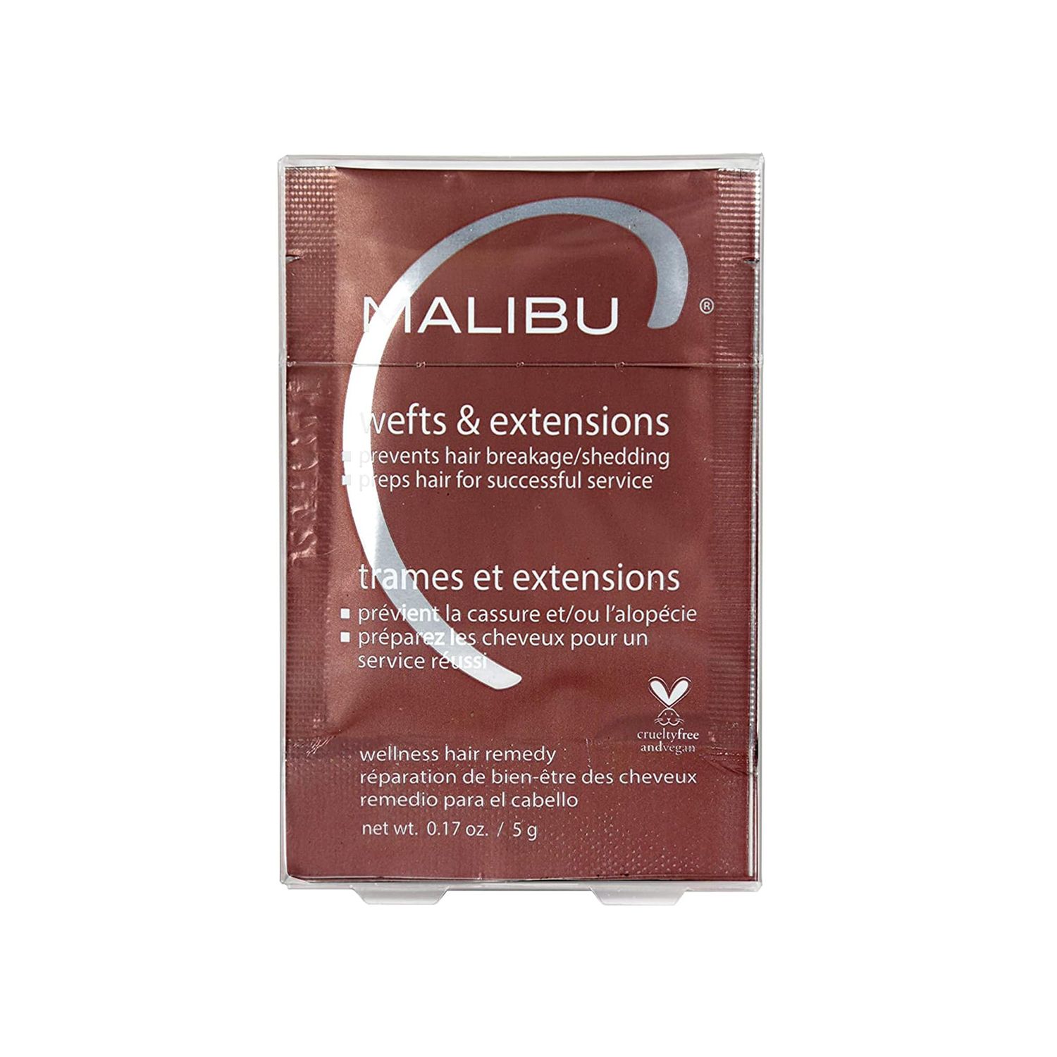 Malibu C Wefts &amp; Extensions Wellness Hair Remedy (1 Packet) - Removes Build Up Prevents Hair Breakage - Prepares Natural Hair for Hair Extension Application