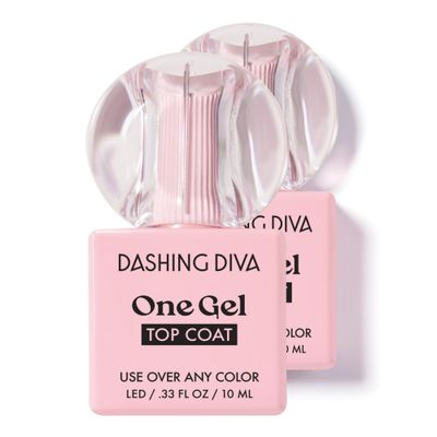 Dashing Diva One Gel Top Coat - Gel Top Coat For Long-Lasting Wear &amp; Shine - Cures in 60 Seconds - 2-Pack