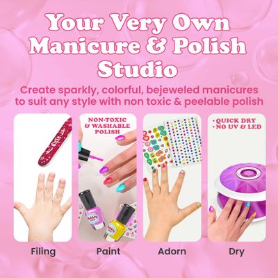Kids Spa Day Kit for Girls - 42 Piece Set with Waterfall Foot Spa - Perfect Spa Kit for Girls Ages 5, Fun Pedicure and Party Supplies, Ideal for Girls Ages 6 7 8 9 10-12