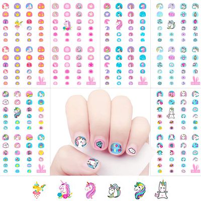 Fanoshon Unicorn 3D Nail Art Stickers Decals Self-Adhesive for Kids Little Girls, 270 Cute Nail Tip Star Crown Princess Nail Manicure for Fingernails Toenails Birthday Party Supplies Gift Favors