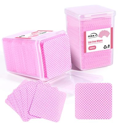 NXJ INFILILA Lint Free Nail Wipes, 400PCS Nail Supplies Dry Nail Wipes for Nail Polish Remover, Eyelash Extension Glue Lint Free Wipes Non-Woven Fabric Nail Cleaning Pads Salon Stuff (A-400PCS)