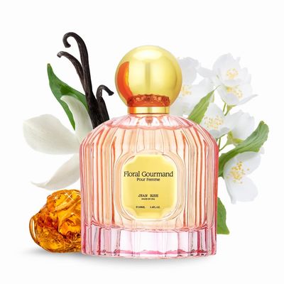 Jean Rish Floral Gourmand Perfume for Women, Eau De Parfum (3.4 Fl Oz / 100ml) with Vanilla Orchid, Rose &amp; Brown Sugar Notes - Long Lasting and Luxury Fragrance