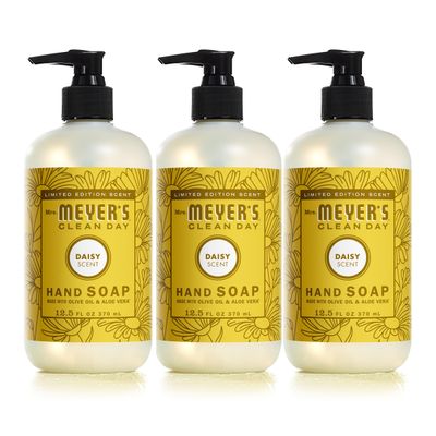 MRS. MEYERS CLEAN DAY Liquid Hand Soap, Daisy Scent, 12.5 Ounce Bottle (Pack of 3)