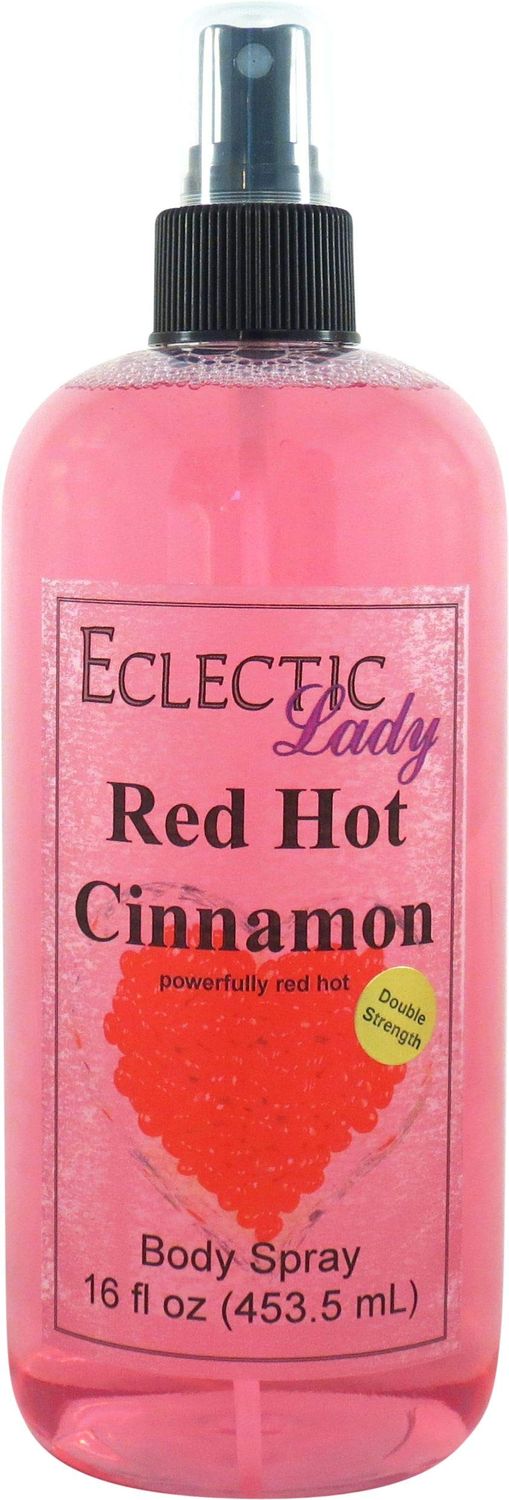 Eclectic Lady Red Hot Cinnamon Body Spray, Double Strength, 16 ounces, Body Mist for Women with Clean, Light &amp; Gentle Fragrance, Cologne with Soft, Subtle Aroma For Daily Use