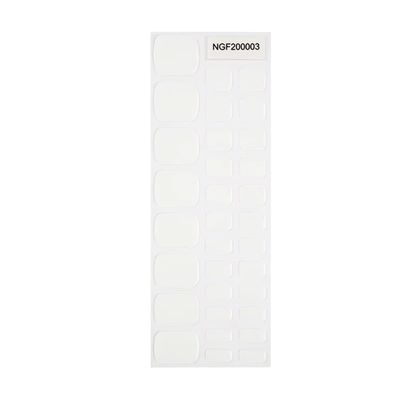 Wekcekcek Semi Cured Gel Toenail Strips, 32 Snow White Gel Toenail Stickers - Works with Any UV Lamps Pedicure Strips Full Nail Wraps with Nail File & Wood Stick
