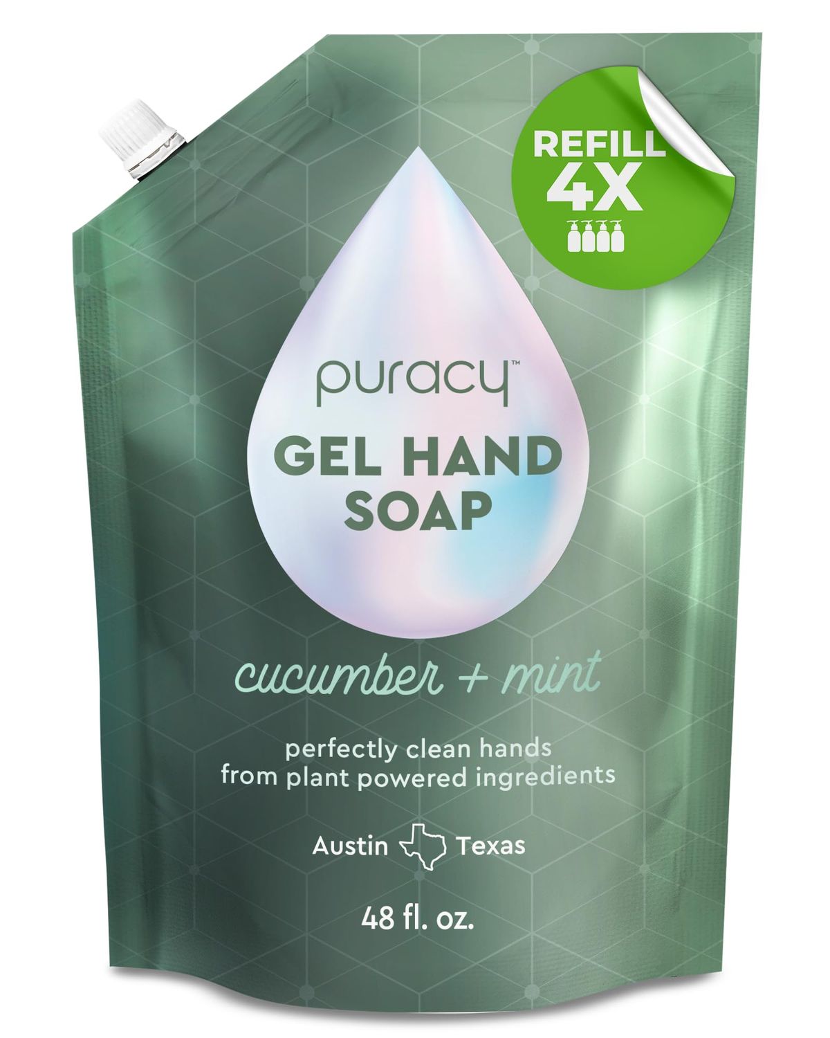 Puracy Organic Hand Soap, Professional Hand Washers Weve All Become, Moisturizing Natural Gel Hand Wash Soap, Liquid Hand Soap Refills for Soft Skin (Refill Cucumber &amp; Mint, 48 Ounce)