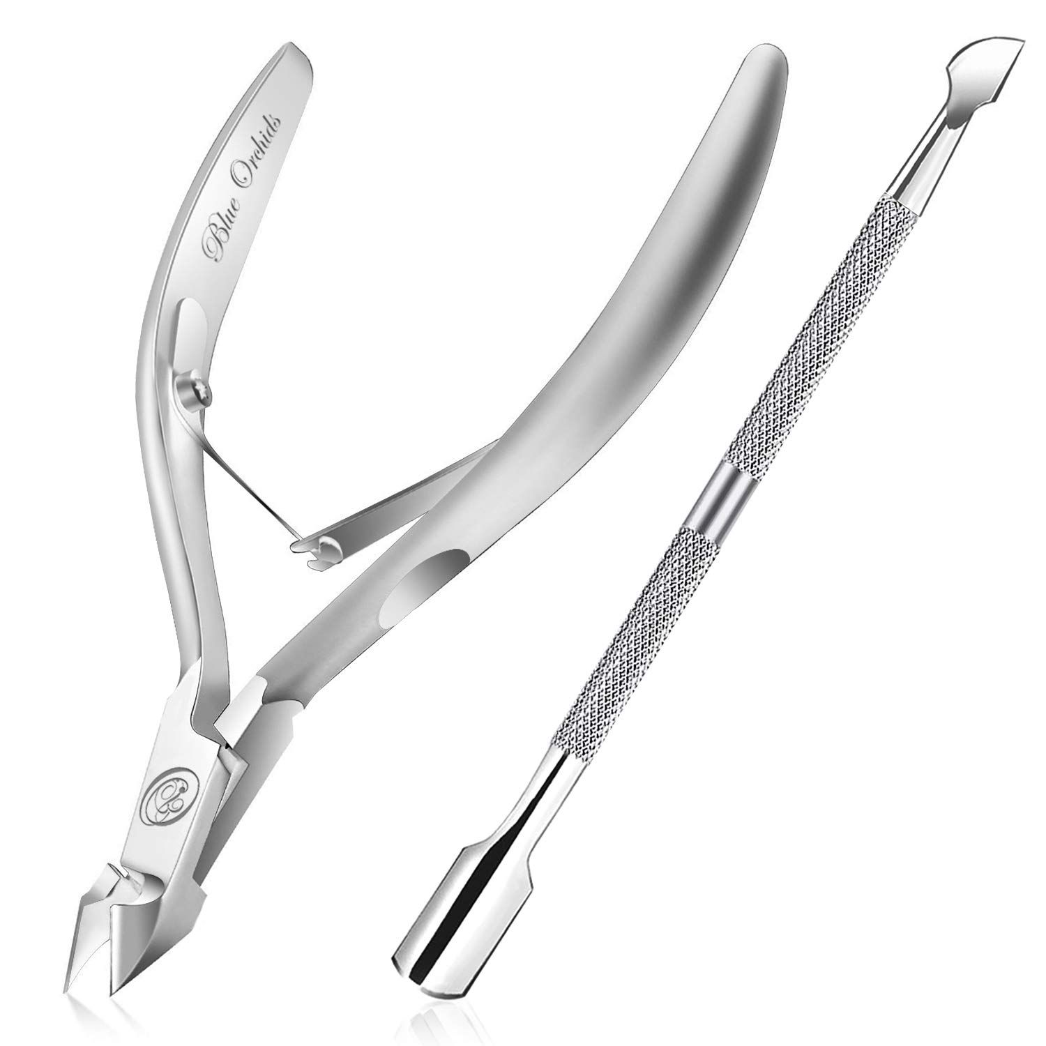Cuticle Nipper with Cuticle Pusher-Professional Grade Stainless Steel Cuticle Remover &amp; Cutter-Durable Manicure and Pedicure Tool-Beauty Tool Perfect for Fingernails and Toenails