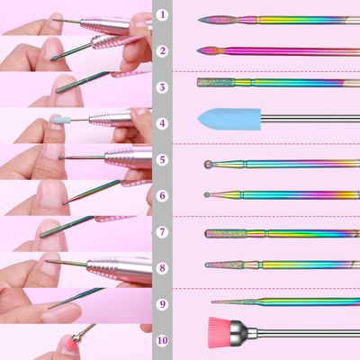 Chumia 47 Pcs Nail Drill Bits Sets 3/32 Inch Electric Diamond Ceramic Acrylic Gel Nail Bit Kit Manicure Supplies Carbide Cuticle for Manicure Drill Remover for Home Salon Gel Pedicure Tools