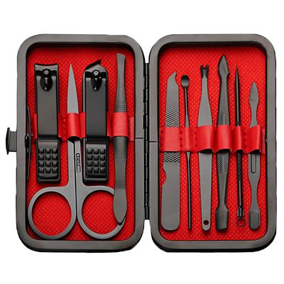 FIXBODY Nail Clippers for Men, Nail Clippers Set, Professional Manicure Set and Pedicure Kit, 10 Pieces Nail Grooming Kit Includes Fingernail Clippers and Toenail Clippers