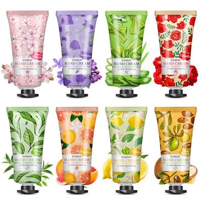 KONEUK 8 Pack Hand Cream Set For Women, Bridesmaid Gifts, Wedding Favors, Bulk Hand Lotion Travel Size for Dry Cracked Hands, Moisturizing Hand Cream for Thank You Gifts and Birthday Gifts