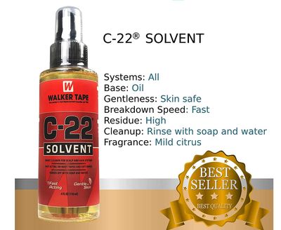 C-22 adhesive solvent by Walker Tape C22 Solvent 4 Oz Spray For Lace Wigs &amp; Toupees
