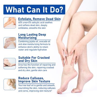 Urea Cream 60 For Feet Maximum Strength, Urea Foot Lotion With 2 Salicylic Acid For Dry Cracked Feet, Heel, Hand & Knee, 5.3 oz Exfoliating Foot Care For Dead Skin, Softening & Deep Moisturizing