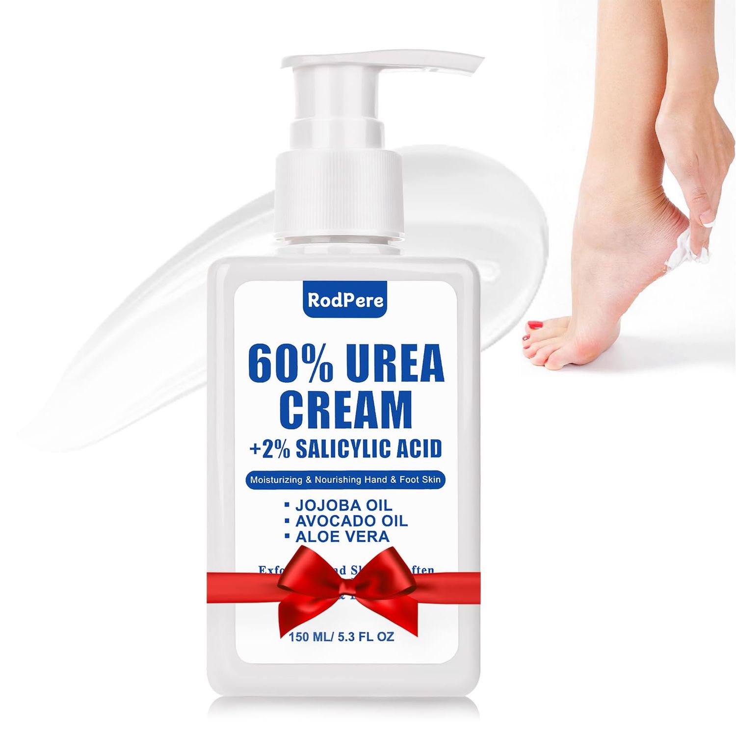 Urea Cream 60 For Feet Maximum Strength, Urea Foot Lotion With 2 Salicylic Acid For Dry Cracked Feet, Heel, Hand &amp; Knee, 5.3 oz Exfoliating Foot Care For Dead Skin, Softening &amp; Deep Moisturizing