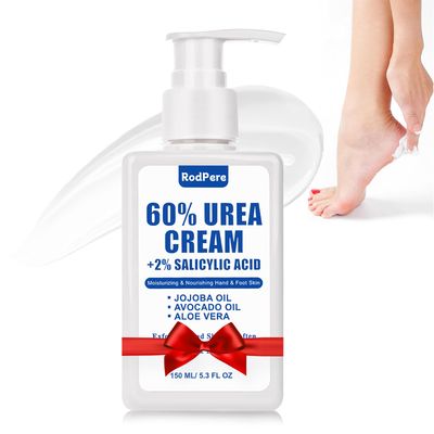 Urea Cream 60 For Feet Maximum Strength, Urea Foot Lotion With 2 Salicylic Acid For Dry Cracked Feet, Heel, Hand &amp; Knee, 5.3 oz Exfoliating Foot Care For Dead Skin, Softening &amp; Deep Moisturizing