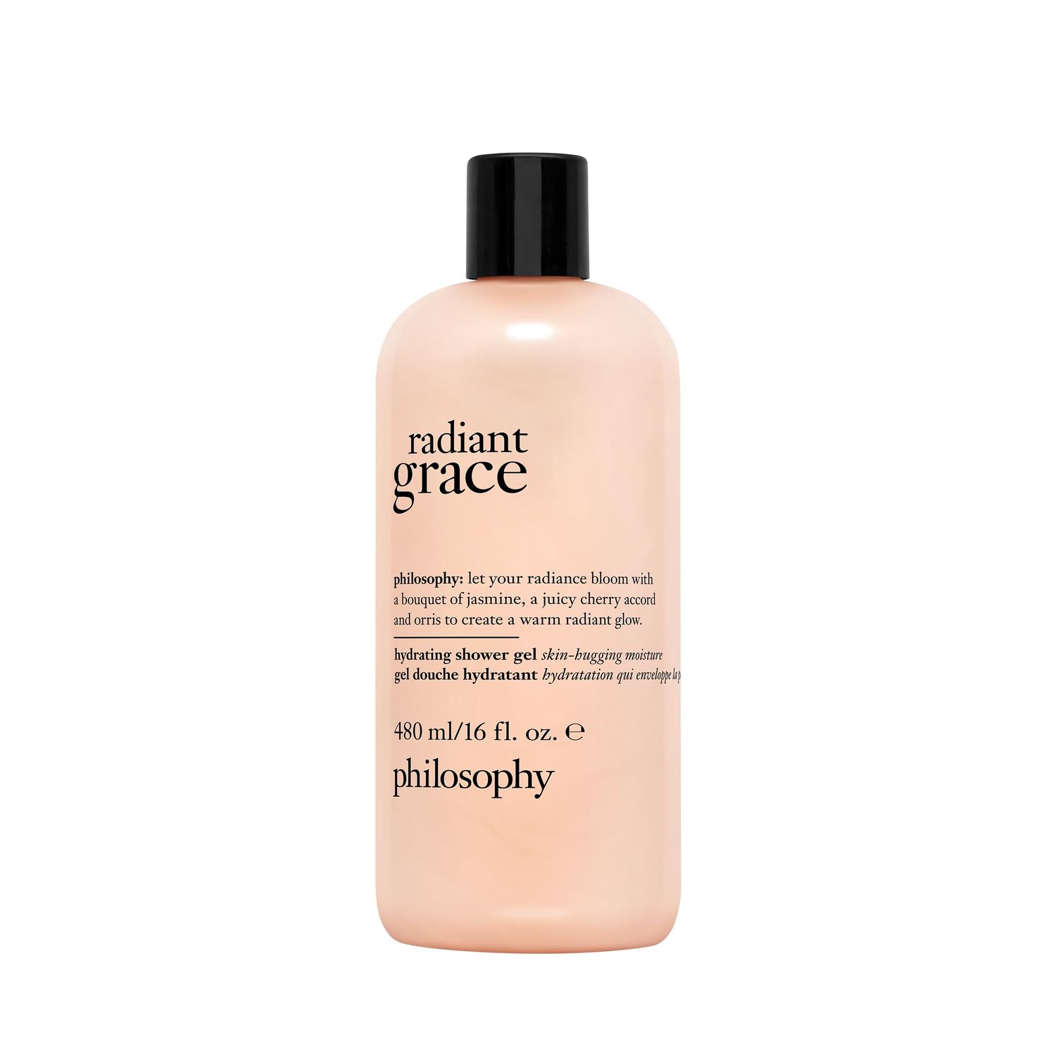 philosophy radiant grace hydrating bath &amp; shower gel- cleanses, soothes &amp; comforts dry skin - with notes of jasmine, black cherry &amp; sandalwood - 16 fl oz