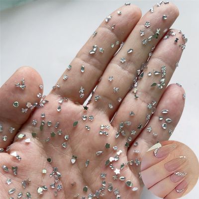 1000PCS Silver Mini Rhinestones Nail Art Charms Multi Shape Crystal Flat Back Nail Gems 3D Moon Heart Star Flower Nail Diamonds Kawaii Nail Crafts Acrylic Nail Rhinestone for Women Girls DIY Manicure