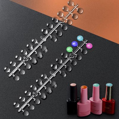 JASSINS 120pcs Color Display Tips, Clear Nail Art Display Chart Nail Polish Swatches Dots with Adhesive Sticker for Nail Polish