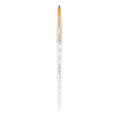 Kiara Sky Acrylic Brush | 100 Pure Kolinsky | Crystal Cut Handle and Acetone Resistant| 8 - Clear