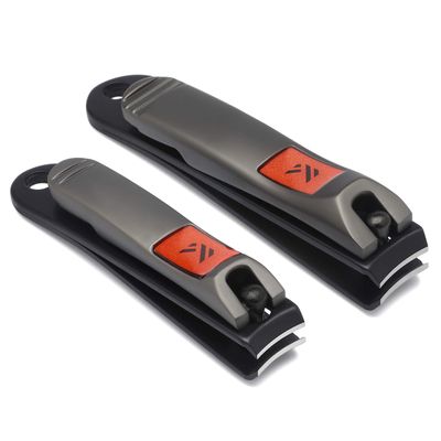 Nail Clipper Set for Men and Women, KLIPP Arched Zinc Alloy Nail Clippers with Built in Fingernail Files on Non-Slip Levers - Trim and Shape Finger and Toe Nails with Travel Nail Care Kit