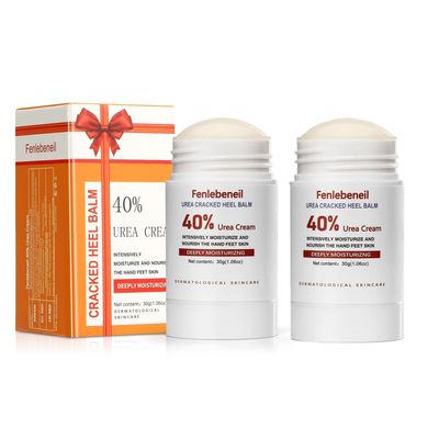 fenlebeneil 40 Urea Cream Cracked Heel Balm for Dry, Cracked Feet, Heals, Foot Hand Moisturizing 40 Percent Foot Urea Cream for Feet Maximum Strength 2Pack