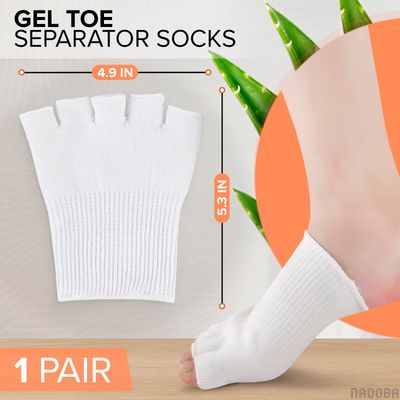 Gel Toe Separator Socks for Women - Pain Relief, Comfortable for Bedtime, Gel Toe Separators for Women Pedicure & Moisturizing, Fits US Sizes 6-10, Soft Cotton, Long-Lasting Design