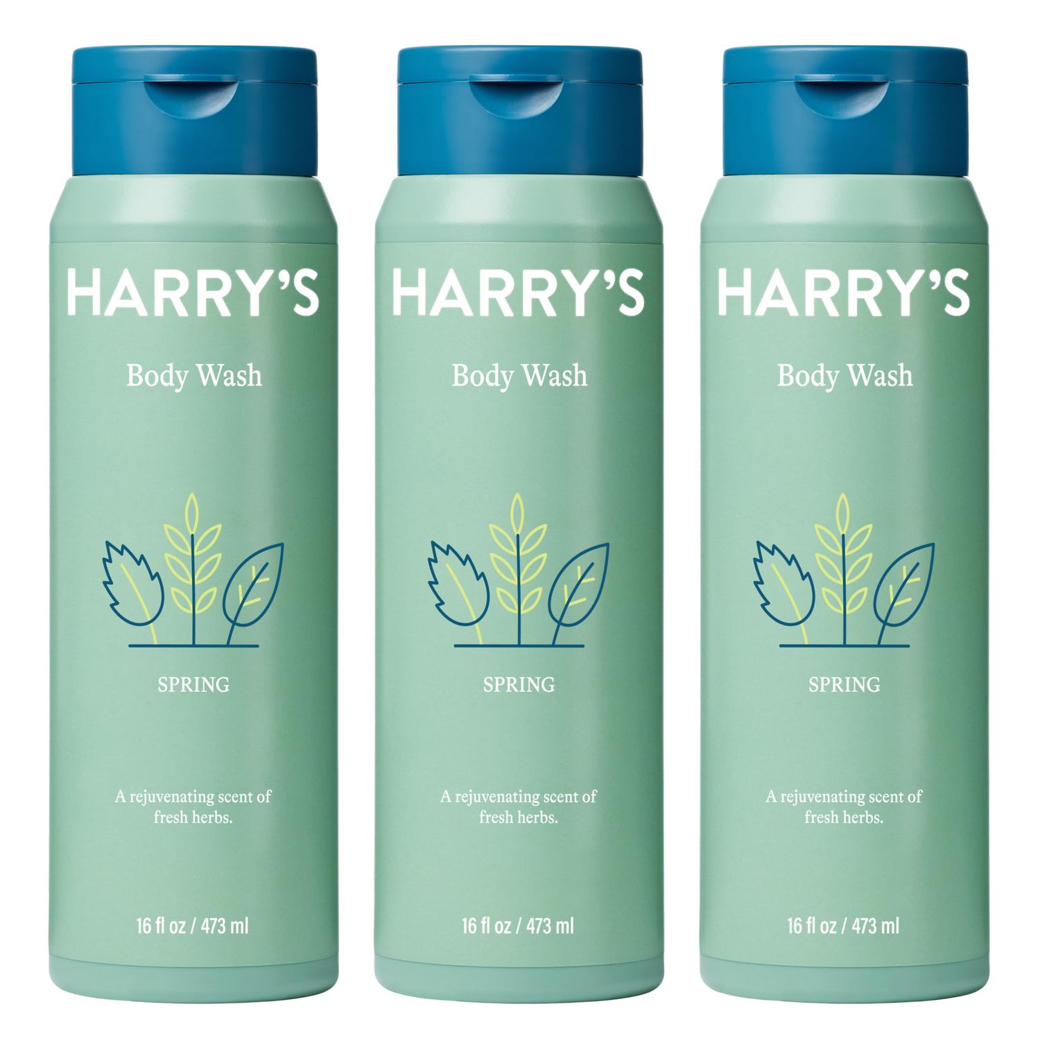 Harrys Mens Body Wash Shower Gel - Spring, 16 Fl Oz (Pack of 3)