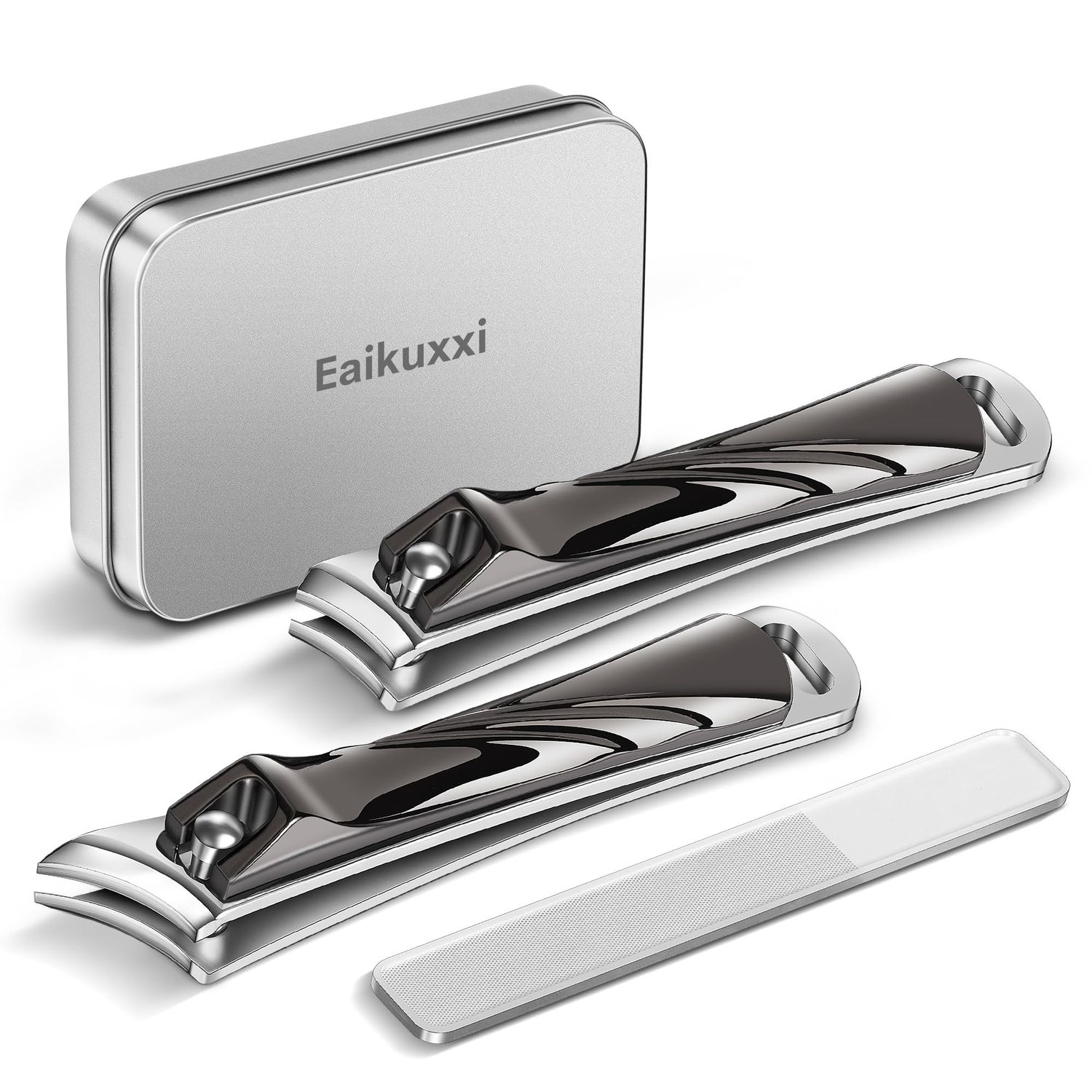 Eaikuxxi Nail Clipper Set, Premium Sharp Toenail Clippers &amp; Fingernail Clipper, Nail Cutter, Nail Clippers for Adult Men Women Seniors, Black