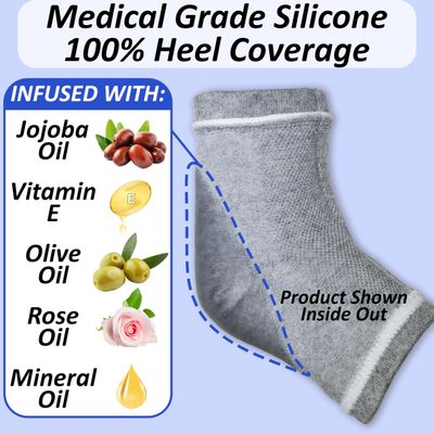 Moisturizing Socks for Cracked Heel Treatment: Socks for Cracked Heel Repair, Silicone Toeless Socks, Spa Gel Socks for Dry Cracked Feet Women, Lotion Moisture Pedicure Socks