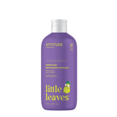 ATTITUDE Bubble Wash for Kids, EWG Verified Bubble Bath, Hair Shampoo and Body Soap, Dermatologically Tested, Plant- and Mineral-Based, Vegan, Vanilla &amp; Pear, 16 Fl Oz