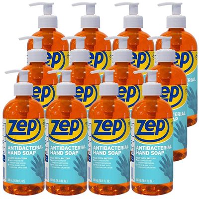 Zep Industrial Antibacterial Hand Soap - 16.9 oz (Case of 12) R46101- Mild Formula, Removes Dirt and Soils From Hands
