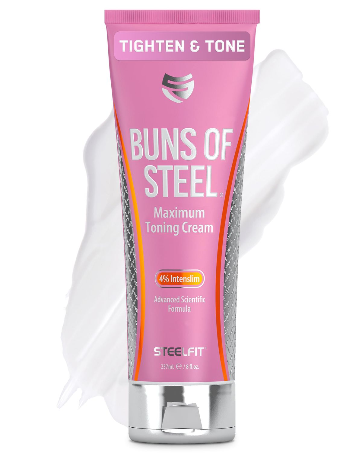 SteelFit Maximum Toning Cellulite Cream, Buns of Steel - Skin Firming &amp; Tightening Body Lotion with Caffeine for Stretch Marks - Anti-Cellulite Remover Treatment for Booty, Thighs, Legs &amp; Glutes