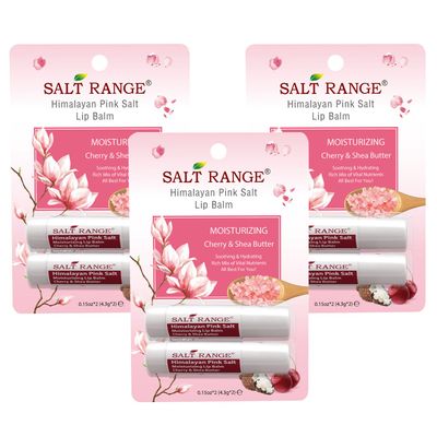 Natural Solution Lip Balm, Formulated with Cherry &amp; Organic Shea Butter, Moisturizing Lip Care Multipack, Hydrating Moisturizer for Dry Lips, Organic Chapstick- 3 Count,6 Pieces