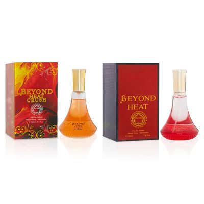 META-BOSEM Beyond Heat CrushBeyond Heat Rouge, 2Pc Perfume Collection Fragrance for Women, Eau de Parfum Natural Spray - Floral Scents (Pack of 2) Each 3.4 Fl Oz, Total 6.80 Oz