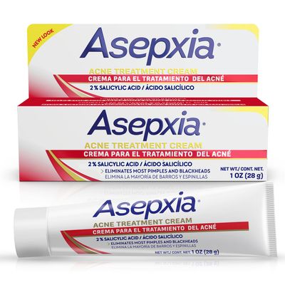 Asepxia Acne Treatment Cream for Face, 2 salicylic acid, Rapid Maximum Strength Acne Treatment, Clears Pimples and Blackheads, Prevents New Acne and Controls Excess Oil, 1 oz