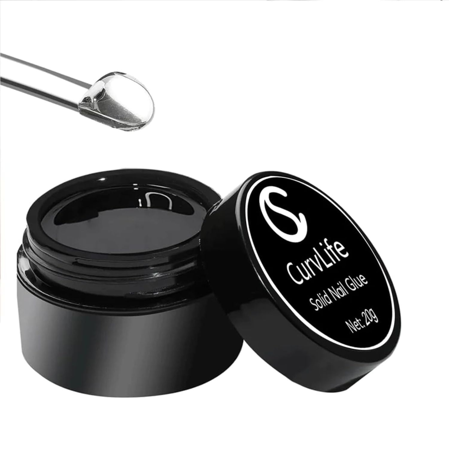 Curvlife Soft Gel Solid Nail Glue-15g for Press On Nails, Upgrade 3 in 1 Soft Gel Full Cover Nail Tips For Strengthen UV Light Cured