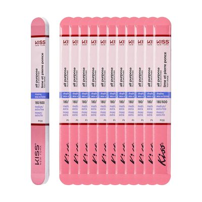 Kiss File All Purpose &amp; Smoother 180 Medium / 600 Extra Fine F100N - Pack of 12