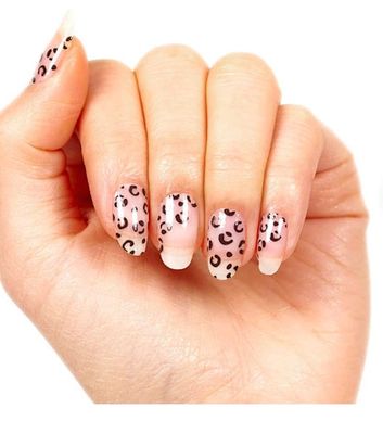 Color Street: Spot On (Clear overlay with animal print accents),Black Leopard Print Designs with Clear Background