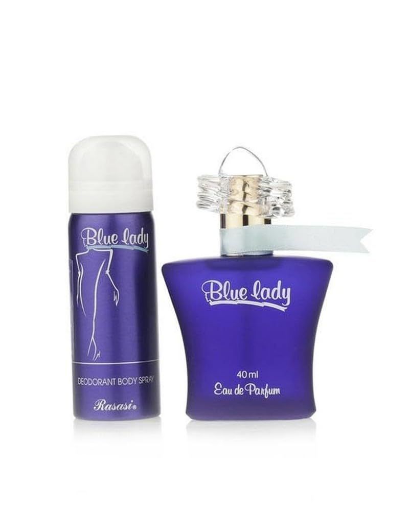 RASASI Blue 2-Piece Set For Women, (1.3 Oz Eau De Parfum Spray 1.7 Oz Deodorant Spray)