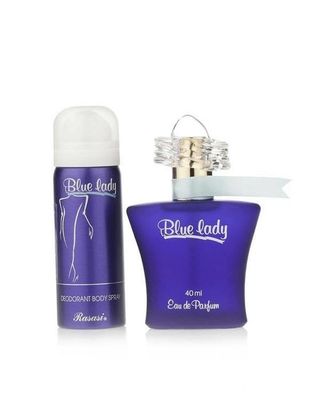RASASI Blue 2-Piece Set For Women, (1.3 Oz Eau De Parfum Spray 1.7 Oz Deodorant Spray)